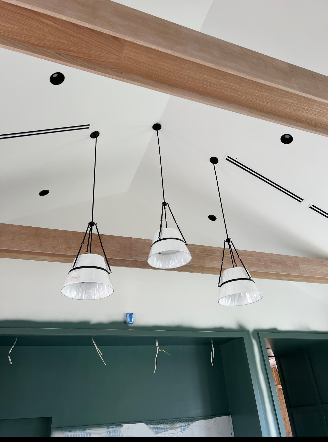 Clean recessed LED lighting across a ceiling